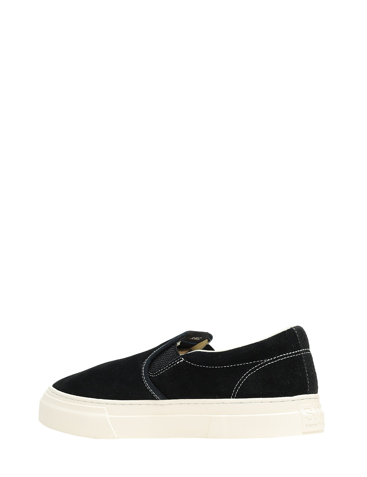 SCARPA UOMO S.W.C. LISTER BLACK SLIP ON IN SUEDE CON SUOLA IN GOMMA