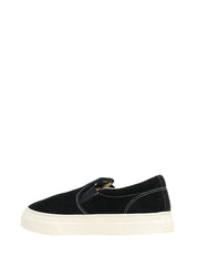 SCARPA UOMO S.W.C. LISTER BLACK SLIP ON IN SUEDE CON SUOLA IN GOMMA