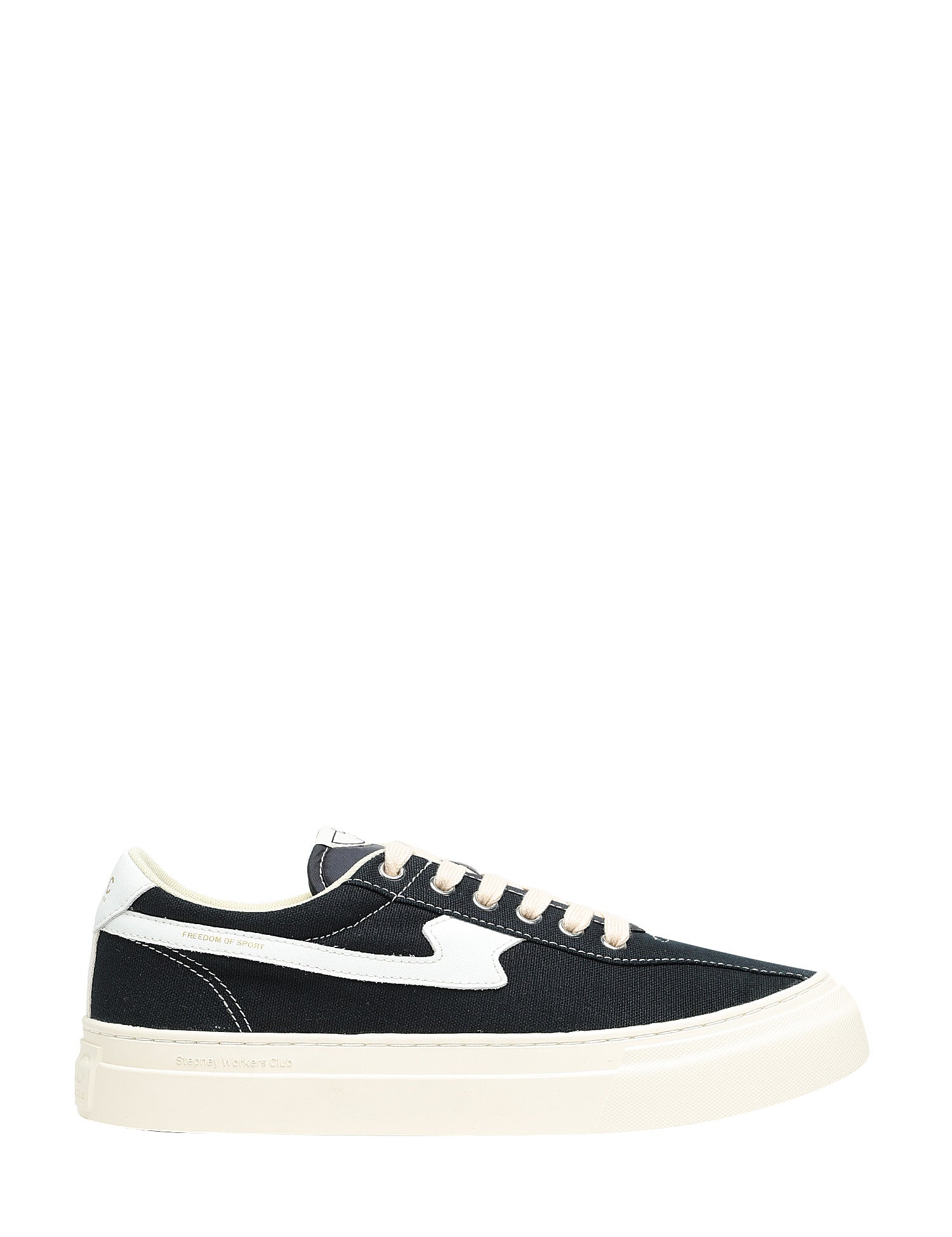 SCARPA UOMO S.W.C. DELLOW BLACK/WHITE IN CANVAS CON SUOLA IN GOMMA
