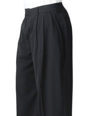 PANTALONE UOMO THESTROY INNO NERO WIDE LEG CON PINCES IN MISTO VISCOSA STRETCH