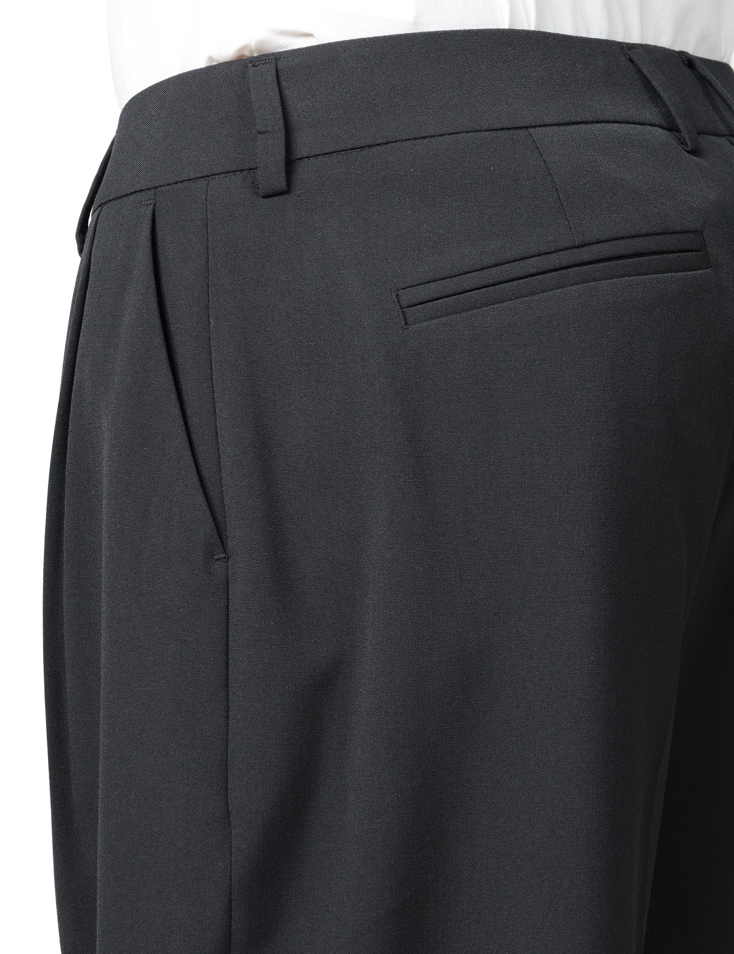 PANTALONE UOMO THESTROY INNO NERO WIDE LEG CON PINCES IN MISTO VISCOSA STRETCH