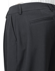 PANTALONE UOMO THESTROY INNO NERO WIDE LEG CON PINCES IN MISTO VISCOSA STRETCH