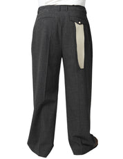 PANTALONE UOMO THESTROY INNO DARK GREY WIDE LEG IN MISTO VISCOSA STRETCH CON PINCES