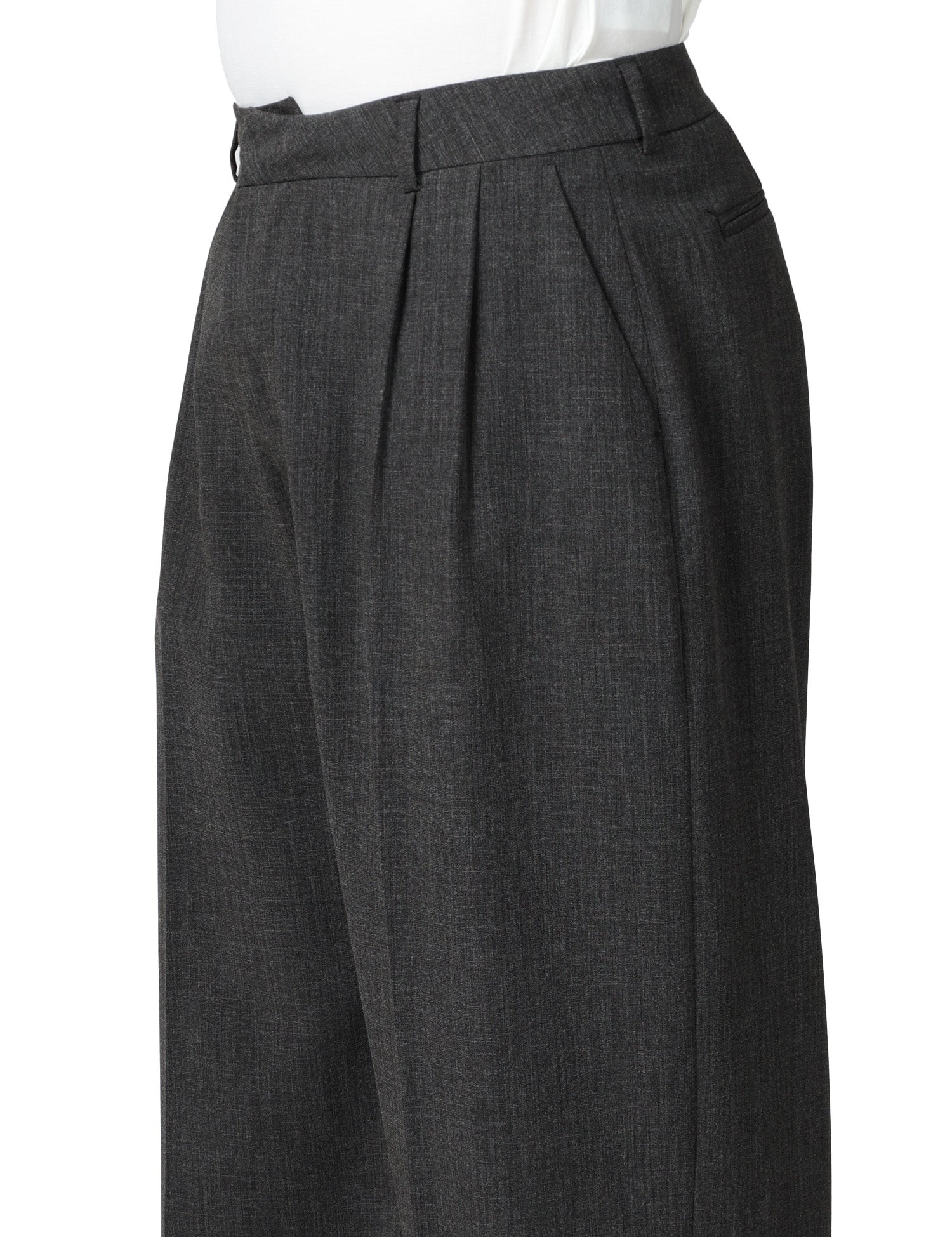 PANTALONE UOMO THESTROY INNO DARK GREY WIDE LEG IN MISTO VISCOSA STRETCH CON PINCES