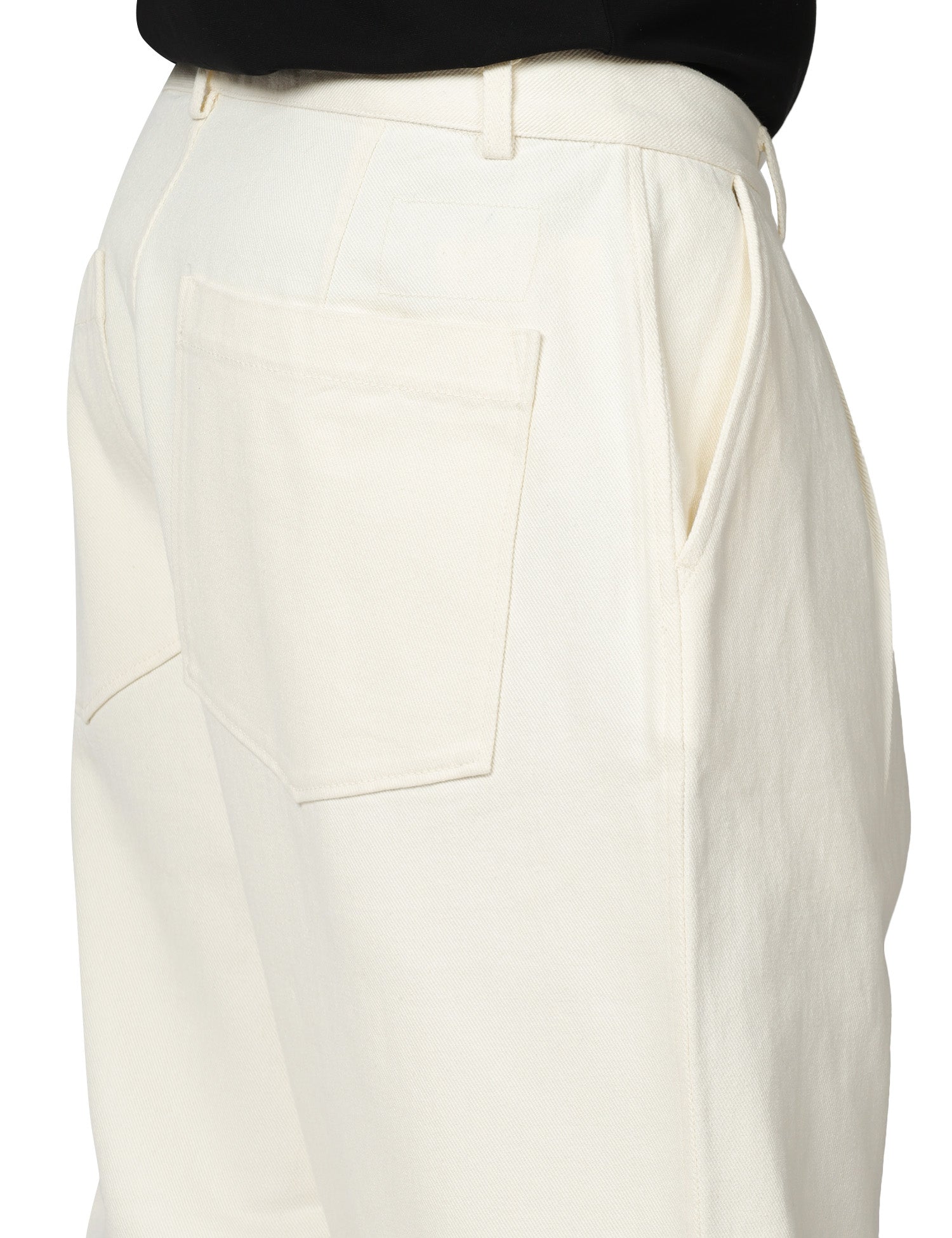 PANTALONE UOMO UNIVERSAL WORKS DUKE PANT ECRU A GAMBA LARGA 100% COTONE
