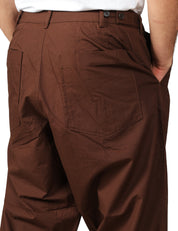 PANTALONE UOMO UNIVERSAL WORKS DUTCH PANT BROWN AMPIO CON PINCES CUCITE