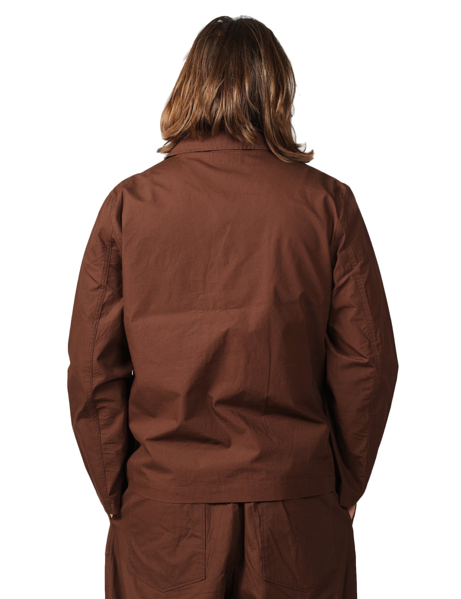 GIACCA UOMO UNIVERSAL WORKS FRANCK BROWN IN COTONE CON TASCHE