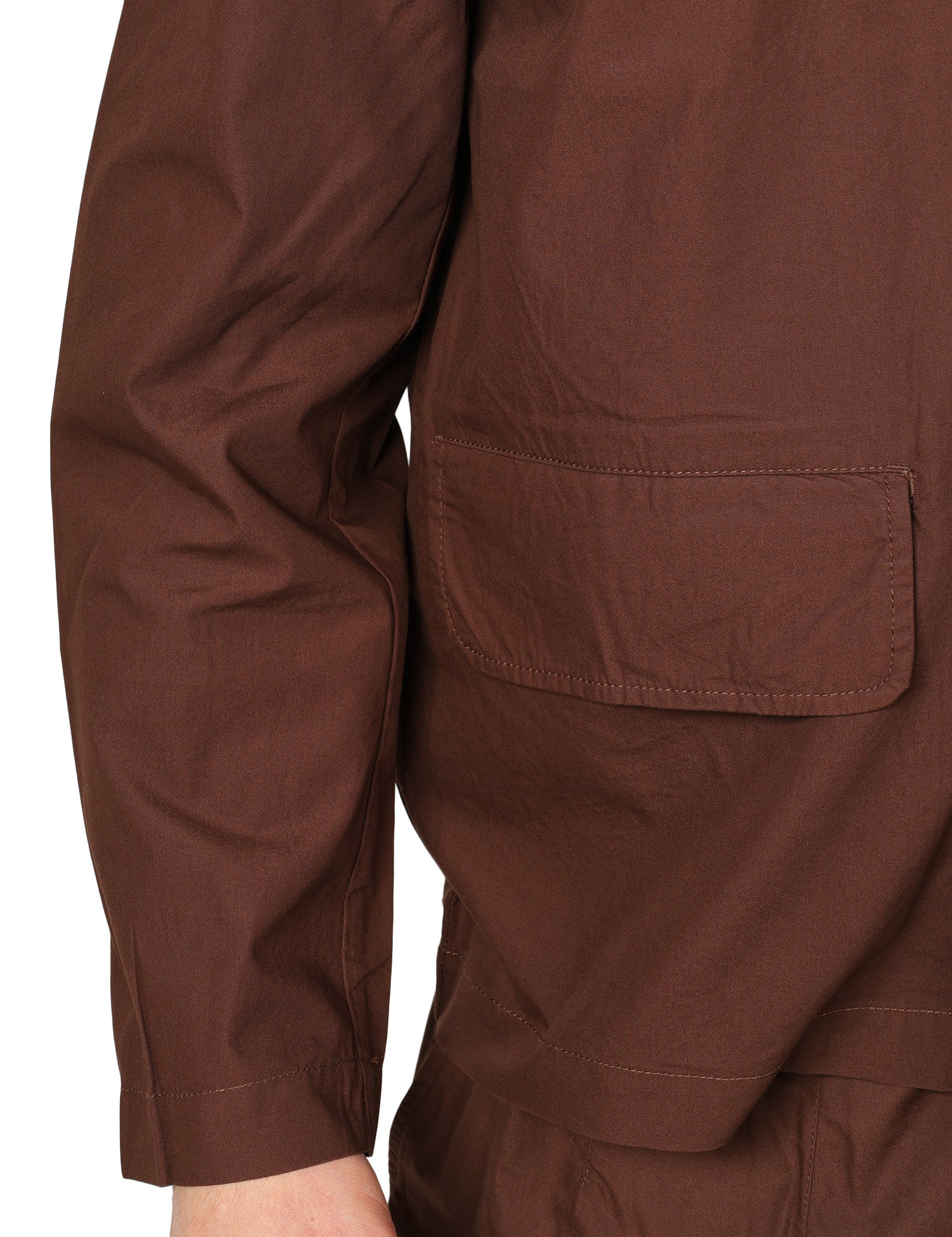 GIACCA UOMO UNIVERSAL WORKS FRANCK BROWN IN COTONE CON TASCHE