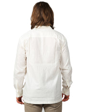 CAMICIA UOMO UNIVERSAL WORKS ECRU ARTEN SEERSUCKER CON TASCHE