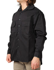 OVER SHIRT UOMO WHITE SAND NERA CON TASCHE DAVANTI