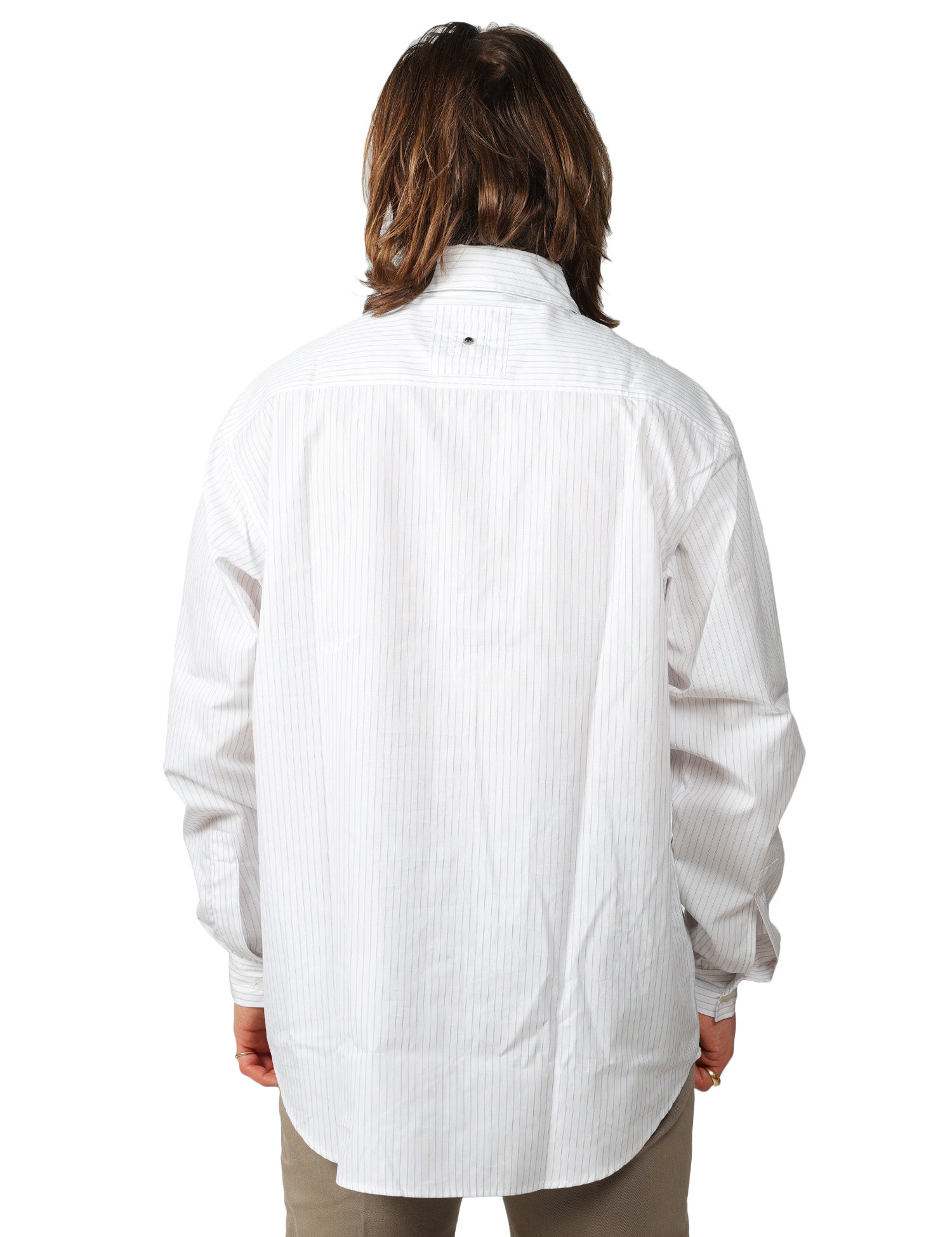 CAMICIA UOMO WHITESAND BIANCA A RIGHE RELAXED FIT