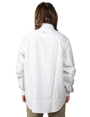 CAMICIA UOMO WHITESAND BIANCA A RIGHE RELAXED FIT