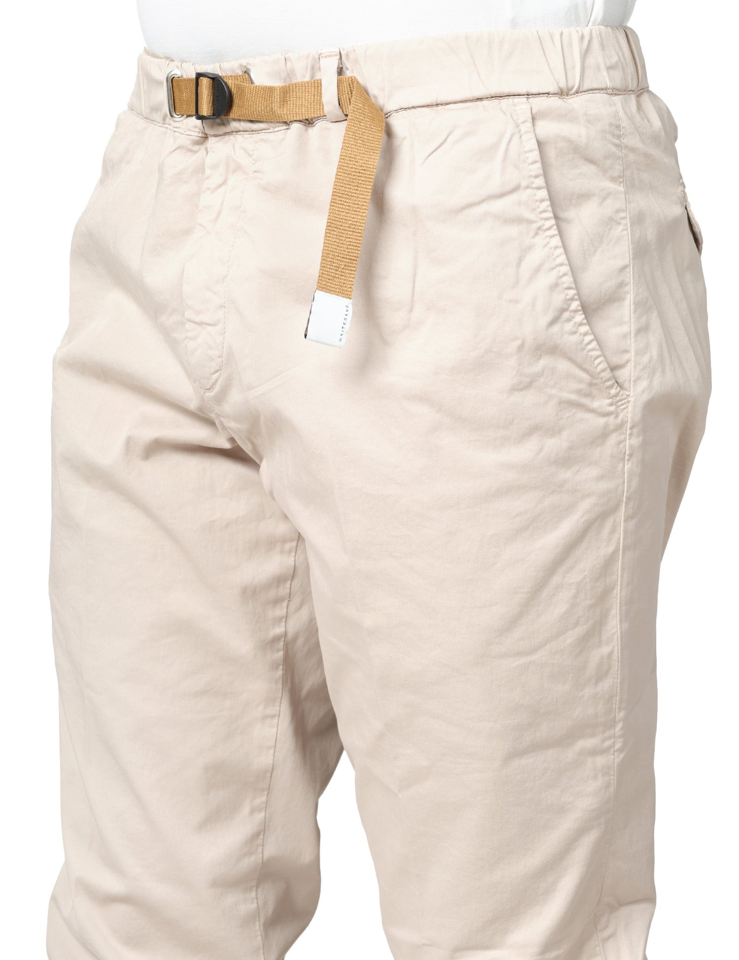 PANTALONE UOMO WHITESAND GREG GHIACCHIO IN COTONE CON CINTURA REGOLABILE IN VITA
