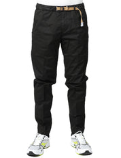 PANTALONE UOMO WHITESAND GREG NERO CON CINTURA REGOLABILE IN VITA