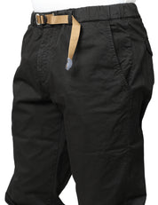 PANTALONE UOMO WHITESAND GREG NERO CON CINTURA REGOLABILE IN VITA