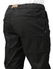 PANTALONE UOMO WHITESAND GREG NERO CON CINTURA REGOLABILE IN VITA