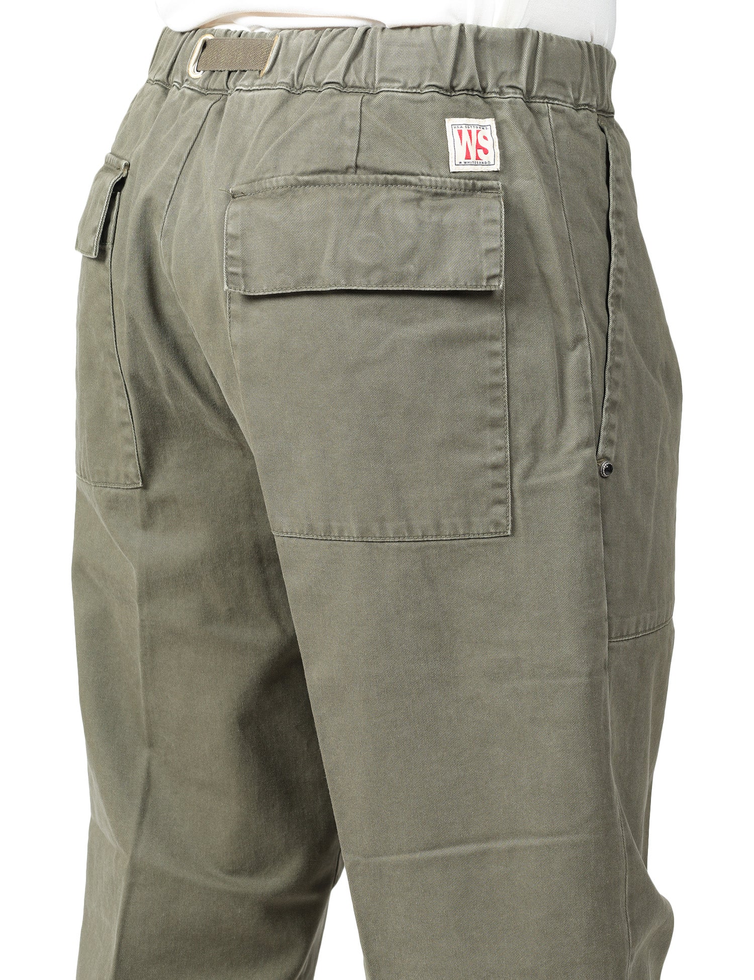 PANTALONE UOMO WHITESAND MILITARE IN COTONE CON CINTURA REGOLABILE IN VITA E TASCHE