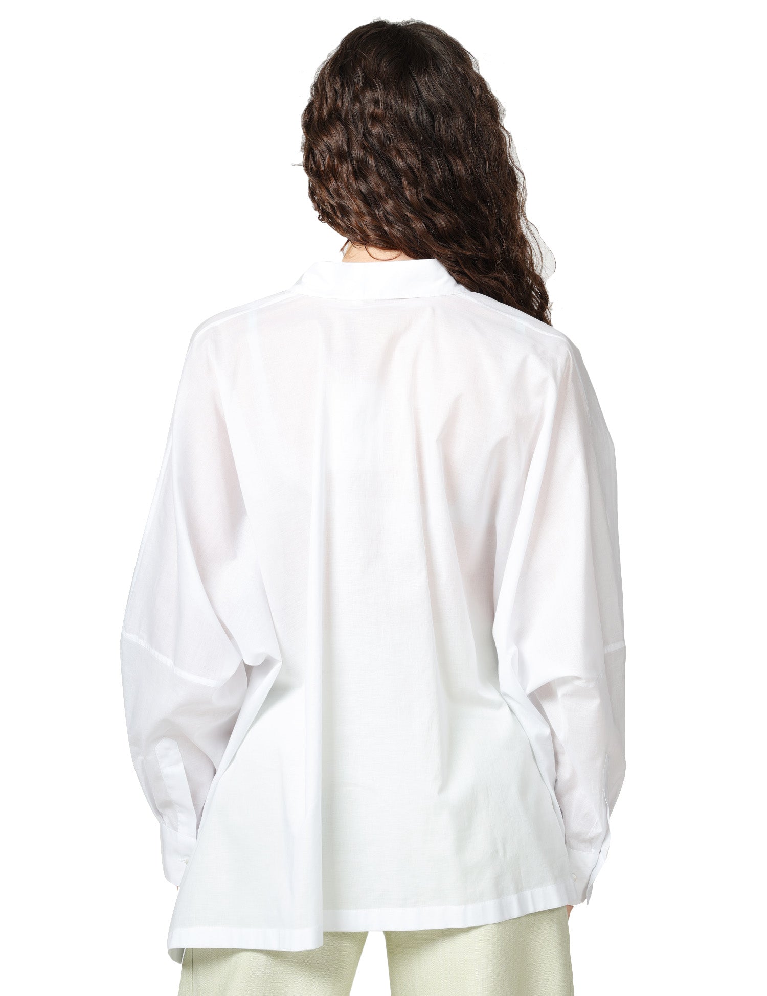 CAMICIA DONNA XACUS BIANCA IN COTONE CON MANICA LUNGA VOLUME OVER