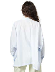 CAMICIA DONNA XACUS CELESTE IN COTONE CON MANICA LUNGA VOLUME OVER
