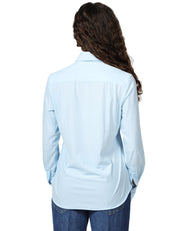 CAMICIA DONNA XACUS PINA CELESTE IN TESSUTO ACTIVE