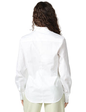 CAMICIA DONNA XACUS SASHA BIANCA IN POPELINE STRETCH CON COLLO IN PIEDI