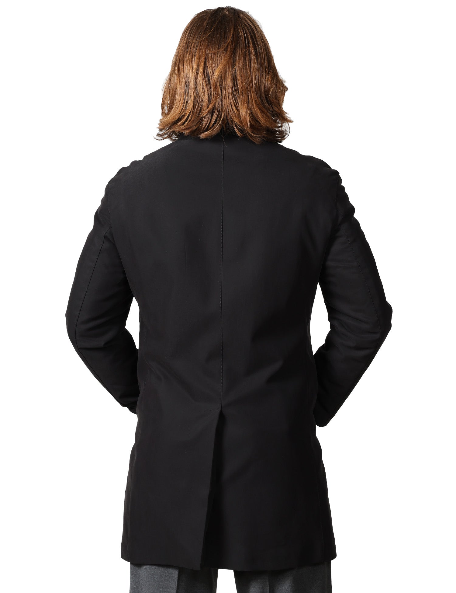CAPPOTTO UOMO BHARNABA ARTEMISIA NERO MEDIA LUNGHEZZA CON COLLETTO E BOTTONI