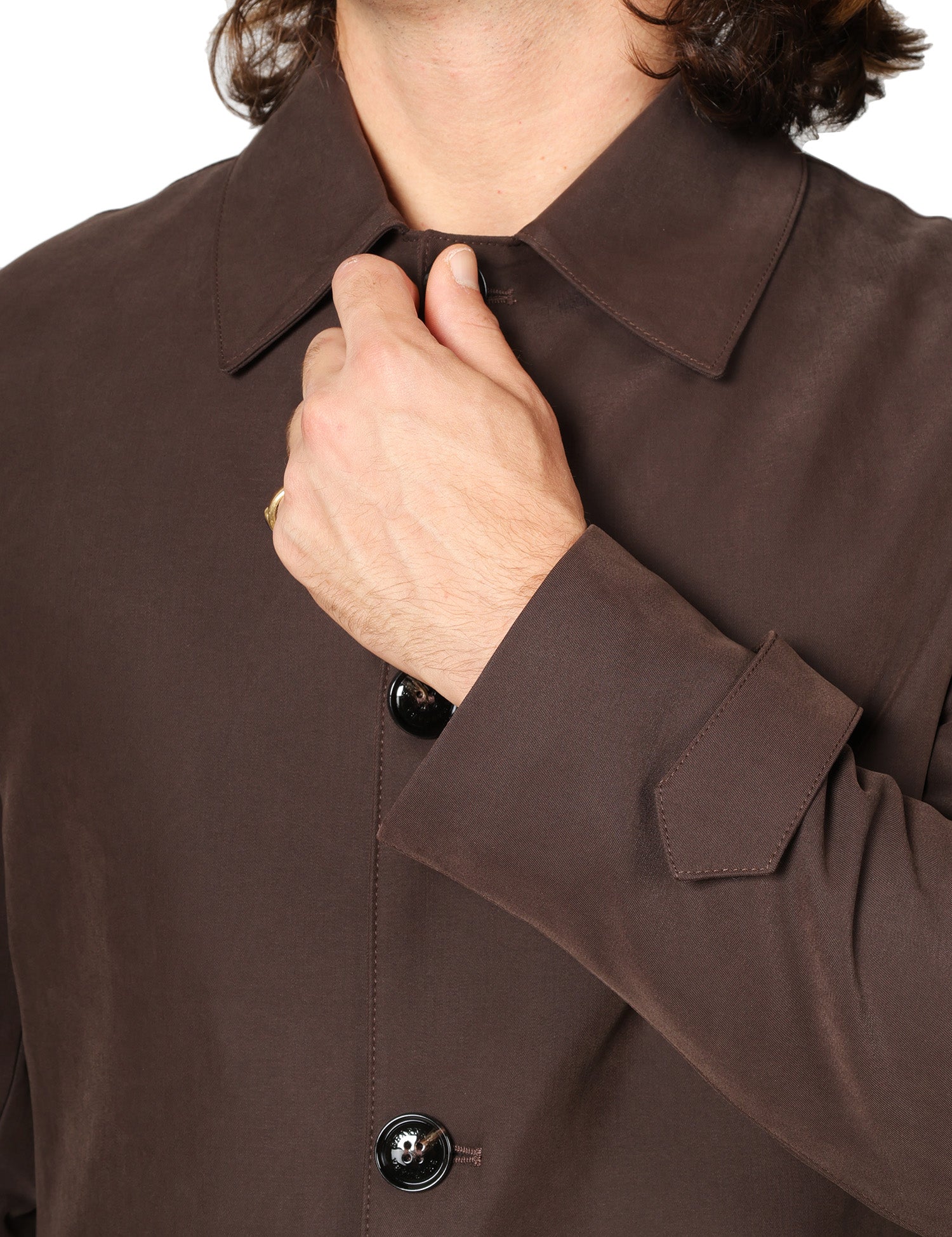 CAPPOTTO UOMO BHARNABA ARTEMISIA MORO LUNGHEZZA MEDIA CON COLLETTO E BOTTONI