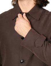 CAPPOTTO UOMO BHARNABA ARTEMISIA MORO LUNGHEZZA MEDIA CON COLLETTO E BOTTONI