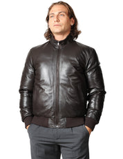 BOMBER UOMO D FOUR TESTA DI MORO IN NAPPA CON ZIP