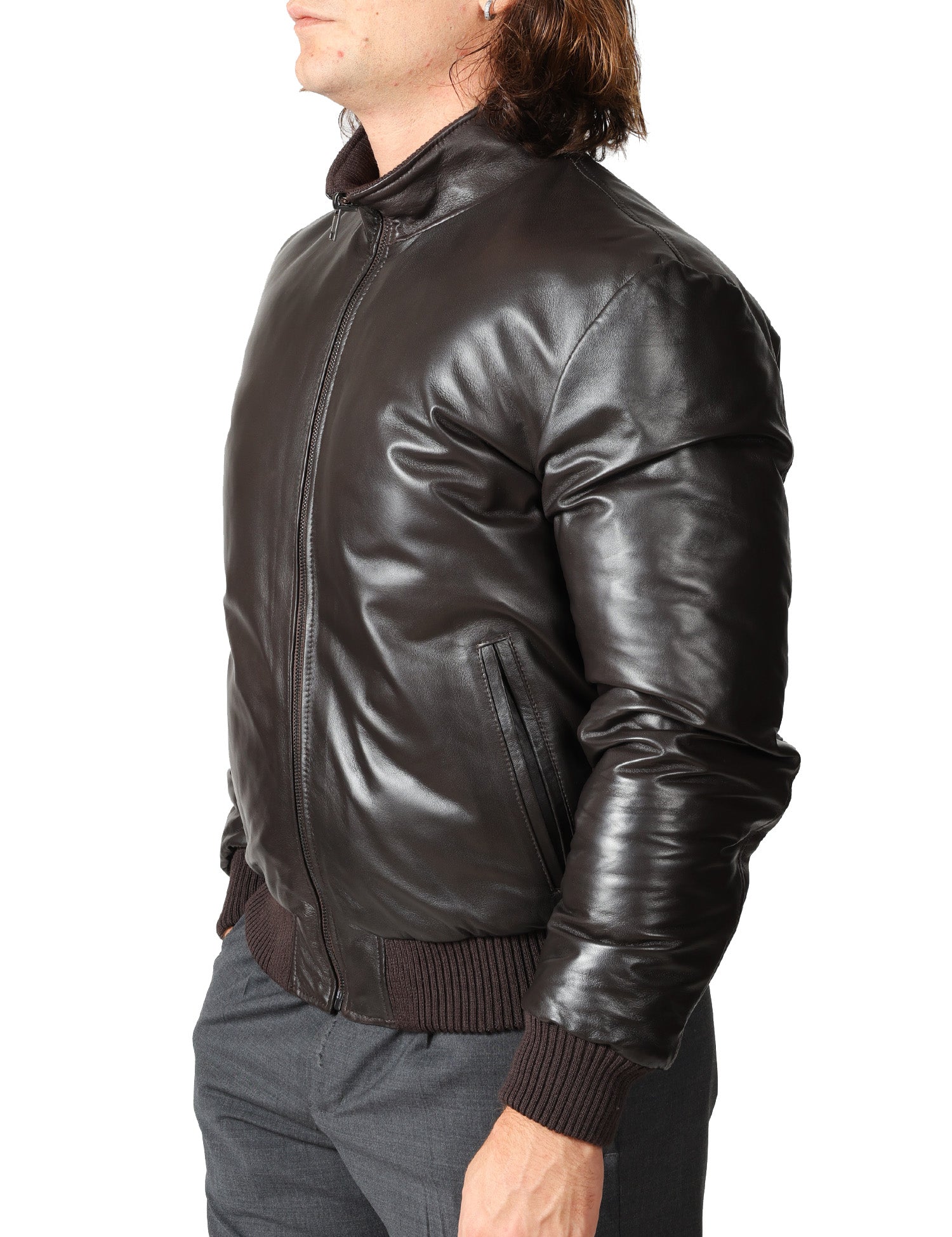 BOMBER UOMO D FOUR TESTA DI MORO IN NAPPA CON ZIP