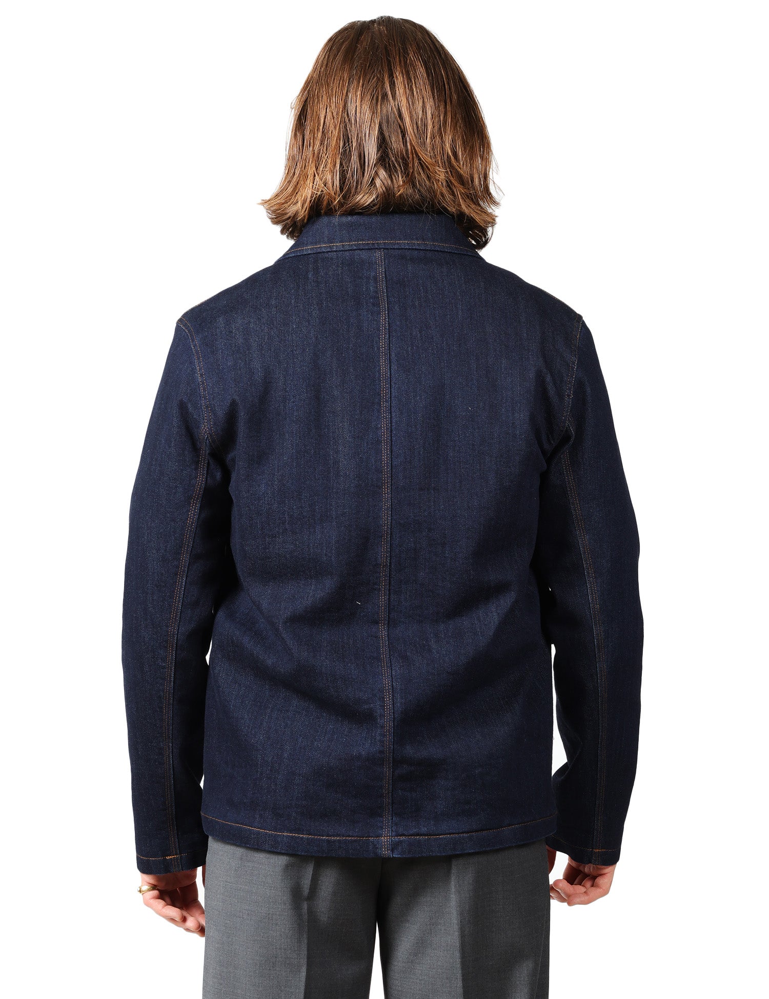 GIACCA UOMO OFFICINA 36 FARA BLU DENIM CON TASCHE DAVANTI
