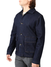 GIACCA UOMO OFFICINA 36 FARA BLU DENIM CON TASCHE DAVANTI