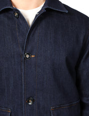 GIACCA UOMO OFFICINA 36 FARA BLU DENIM CON TASCHE DAVANTI