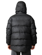 GIUBBOTTO UOMO RAINS ALTA A-LINE PUFFER W JACKET NERO A TRAPEZIO IMPERMEABILE CON CAPPUCCIO
