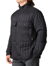 GIUBBOTTO UOMO RAIND BANJA LINER POCKET NERO CON TRAMA TRAPUNTATA E MAXI TASCHE APPLICATE