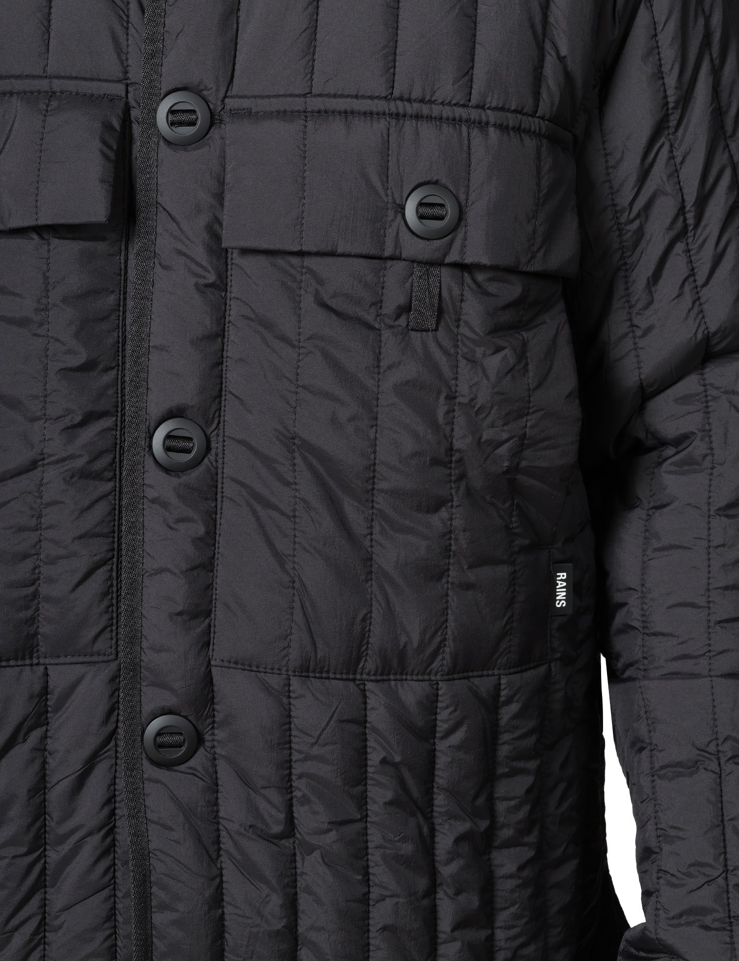 GIUBBOTTO UOMO RAIND BANJA LINER POCKET NERO CON TRAMA TRAPUNTATA E MAXI TASCHE APPLICATE