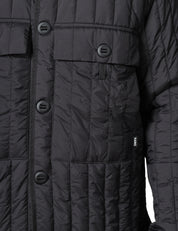 GIUBBOTTO UOMO RAIND BANJA LINER POCKET NERO CON TRAMA TRAPUNTATA E MAXI TASCHE APPLICATE
