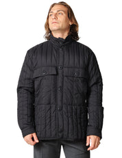GIUBBOTTO UOMO RAIND BANJA LINER POCKET NERO CON TRAMA TRAPUNTATA E MAXI TASCHE APPLICATE