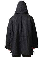 PARKA UOMO UNIVERSAK WORK BOSTON GRIGIO OVERSIZE CON CAPPUCCIO
