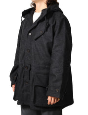 PARKA UOMO UNIVERSAK WORK BOSTON GRIGIO OVERSIZE CON CAPPUCCIO
