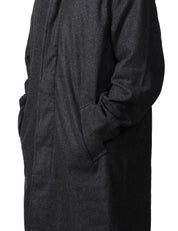 CAPPOTTO UOMO UNIVERSAL WORKS MOWBRAY MAC COAT GRIGIO LUNGO CON MANICA RAGLAN