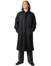 CAPPOTTO UOMO UNIVERSAL WORKS MOWBRAY MAC COAT GRIGIO LUNGO CON MANICA RAGLAN