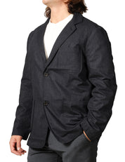 GIACCA UOMO UNIVERSAL WORKS CHARCOAL MONOPETTO CON TASCHE APPLICATE