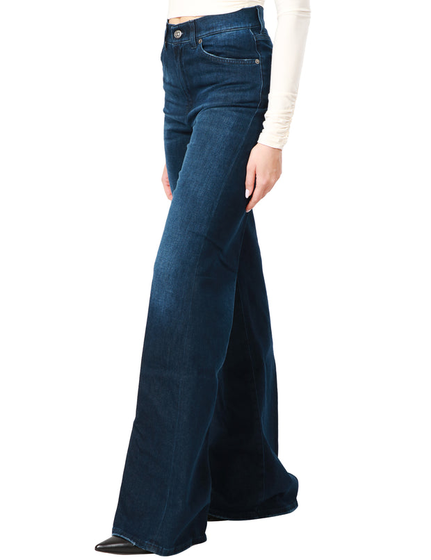Jeans wide leg in denim stretch