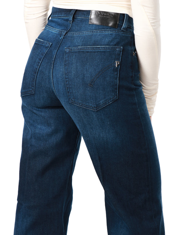Jeans wide leg in denim stretch
