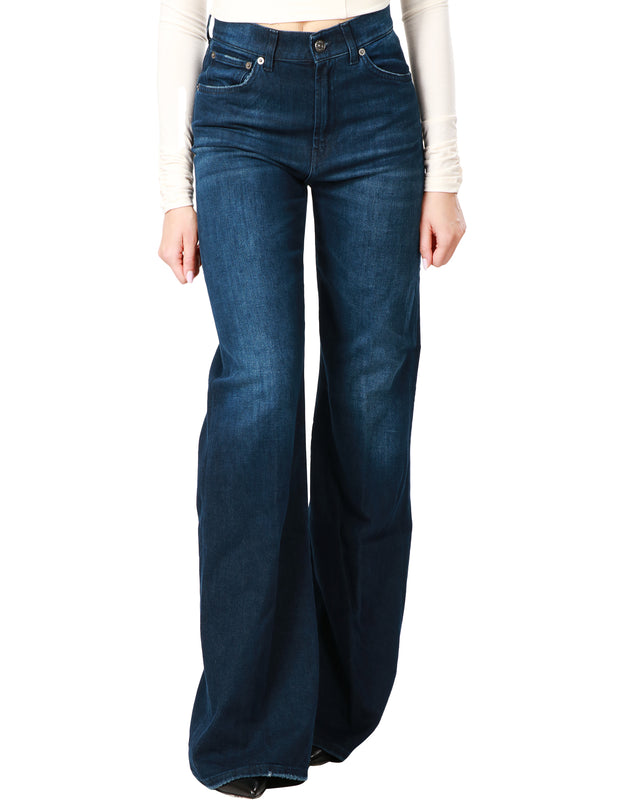 Jeans wide leg in denim stretch