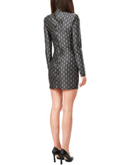 Miniabito in lycra stampata con cut-out