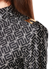 Miniabito in lycra stampata con cut-out