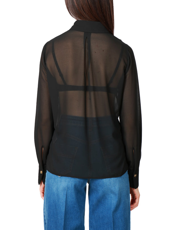 Camicia in georgette con pizzo