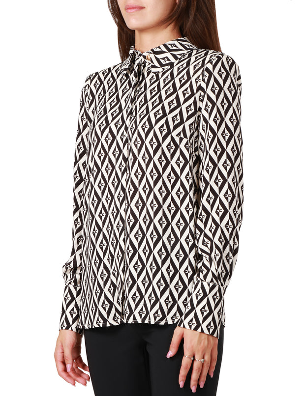 Camicia in viscosa stampa rombi